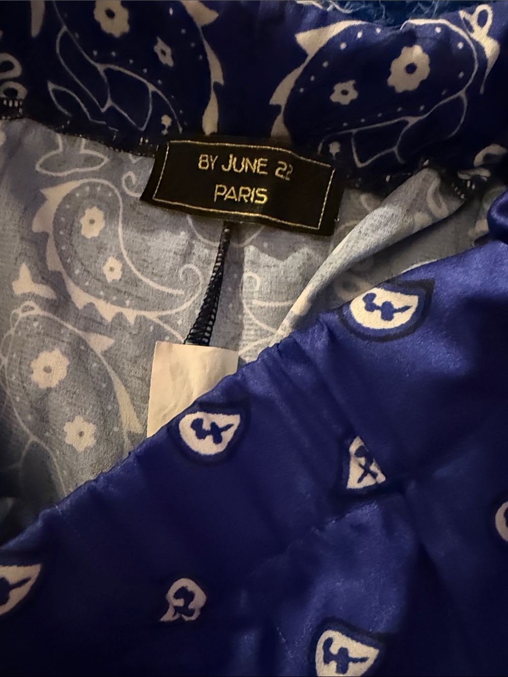 💙 BY June 22 Relaxed Bandana Print  Pants - Blue - Picture 3 of 7